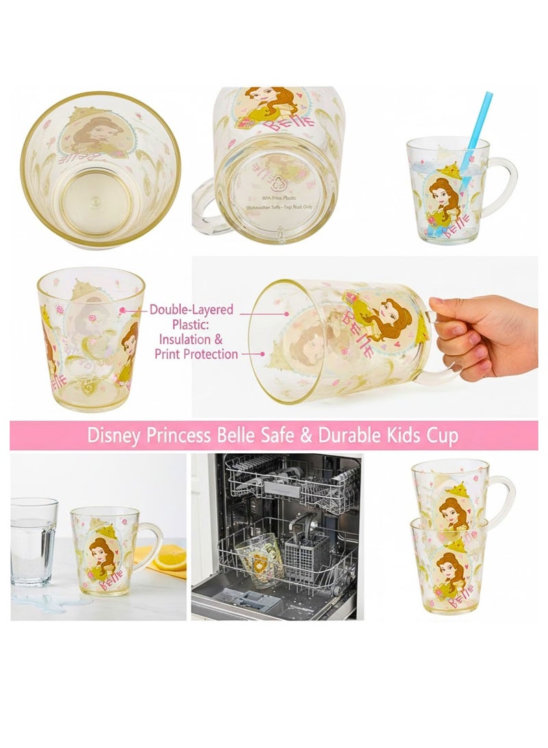 Disney Princess Belle Transparent Cup for Kids & Adults | Good for Milk, Tea & Juice Mug | Durable, Lightweight Glass Gift for Girls - Image 5